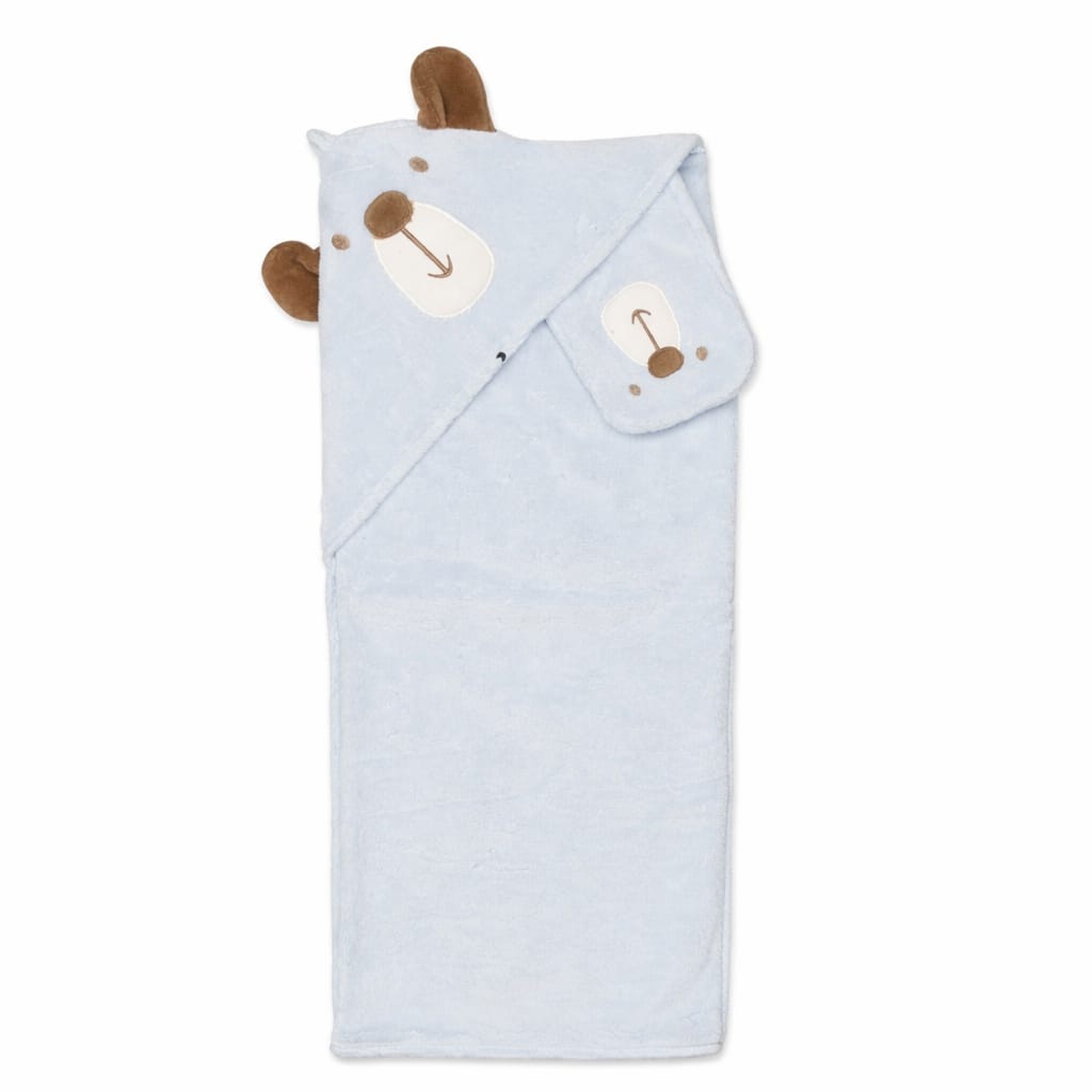 Baby Boy Bear Bath Towel with Loofah