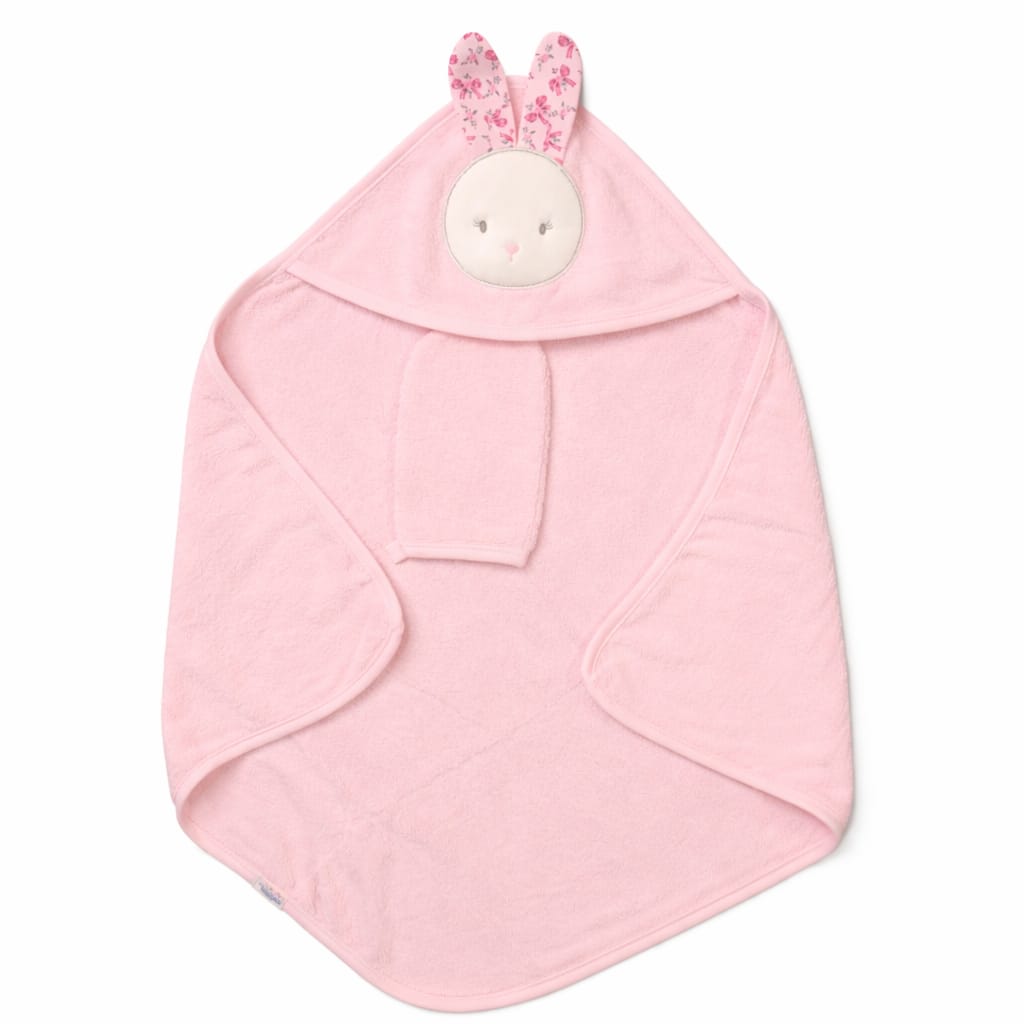 Baby Girl Bath Towel with Loofah