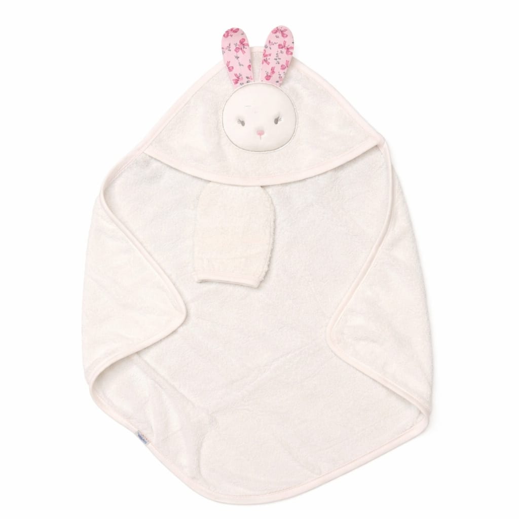 Baby Girl Bath Towel with Loofah