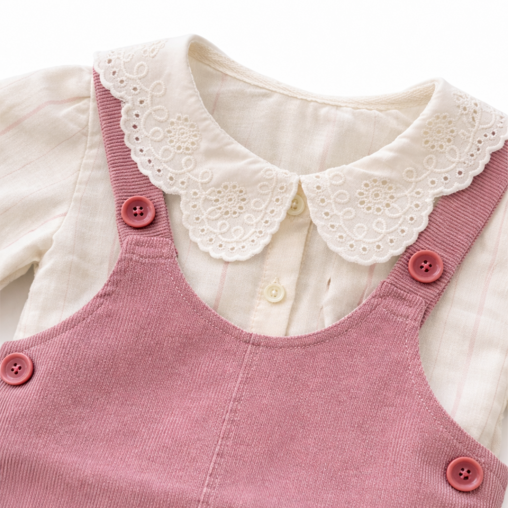 Girls 2-Piece Salopette Dress Set