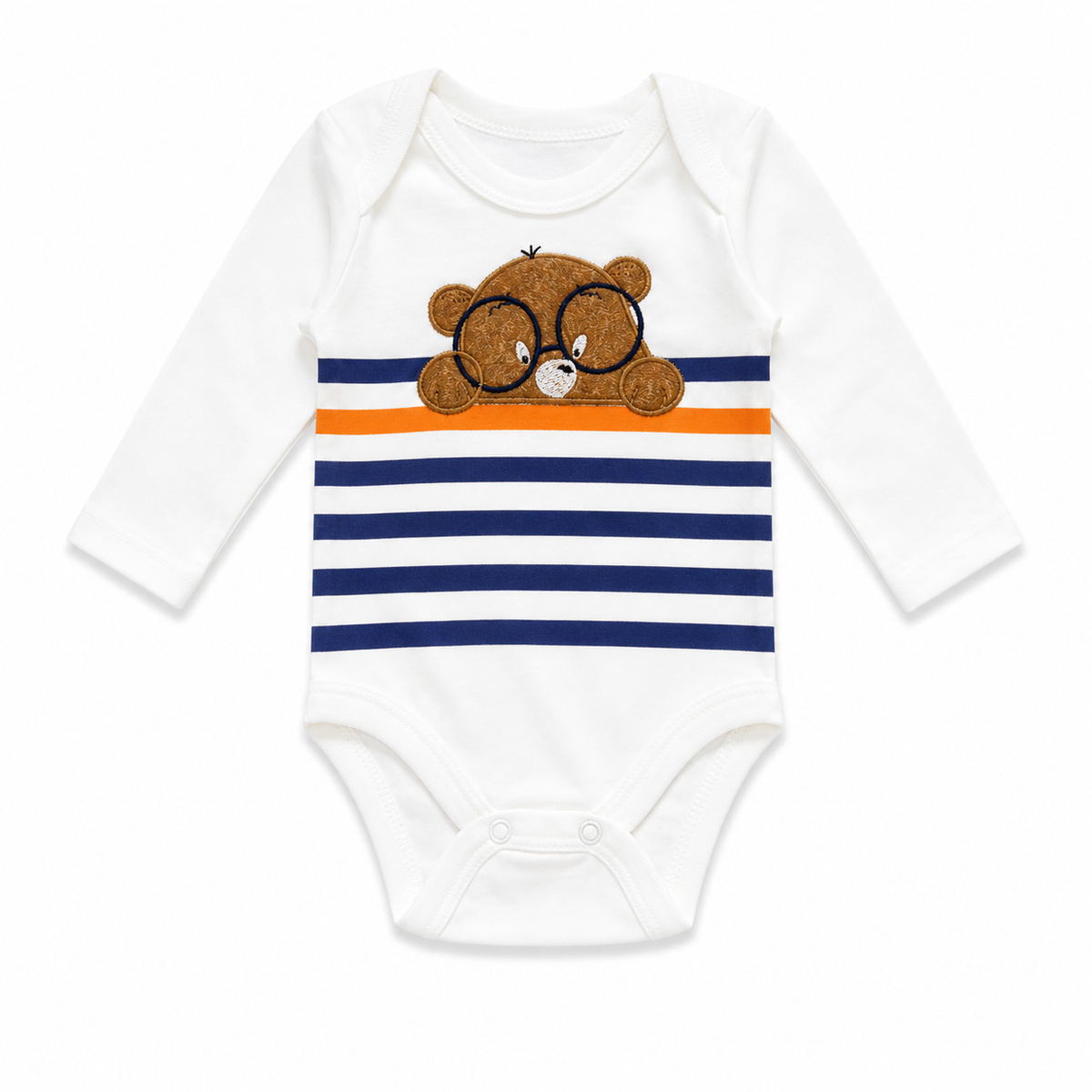 Boys Teddy Bear Striped 3-Piece Hooded Set