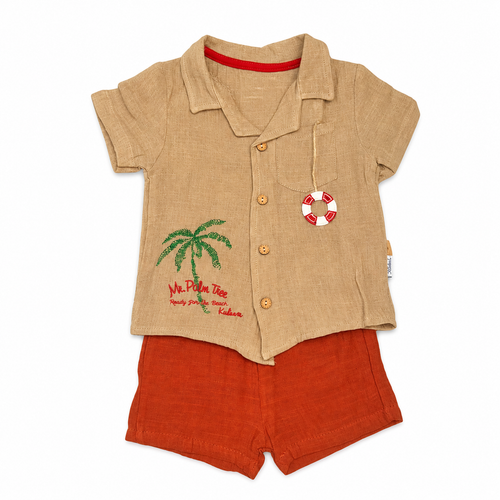 Boys 2 Pieces Organic Linen Cool Set