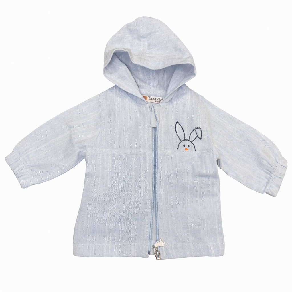 Boy Set with Sport Jeans-Style Pants, White Cotton Blouse & Navy Blue Cardigan