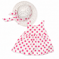 Girls Polka Dot Dress with Hat Set - 2 Pieces