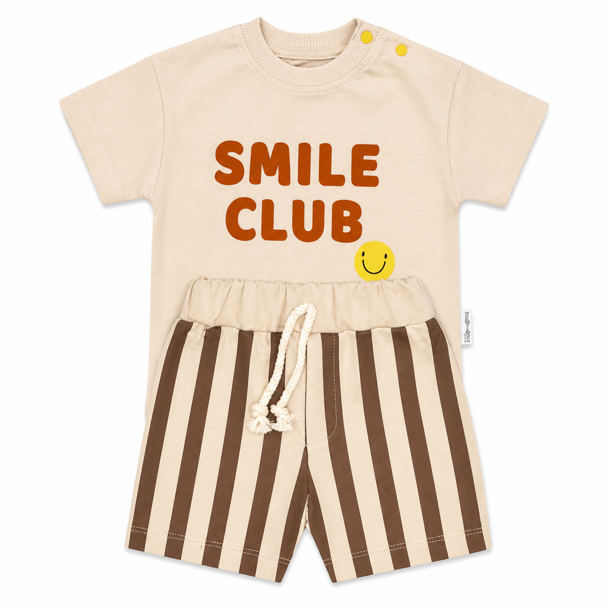 Graphic T-Shirt and Striped Shorts Set 2-Pieces