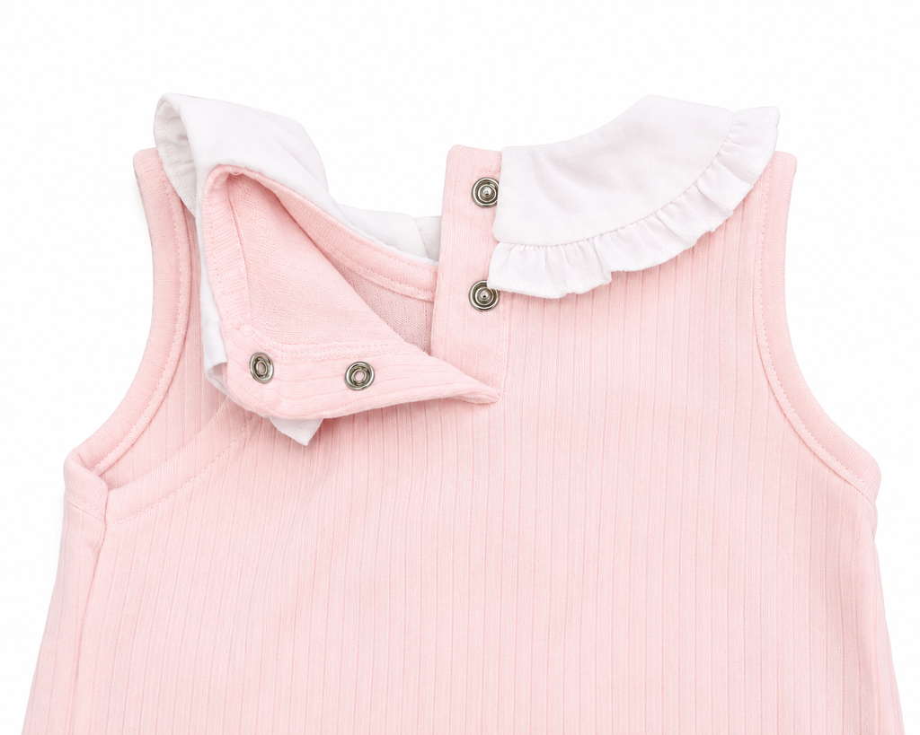 Girls Pink Cotton Jumpsuit
