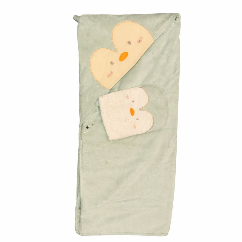 Unisex Baby Bath Towel with Loofah