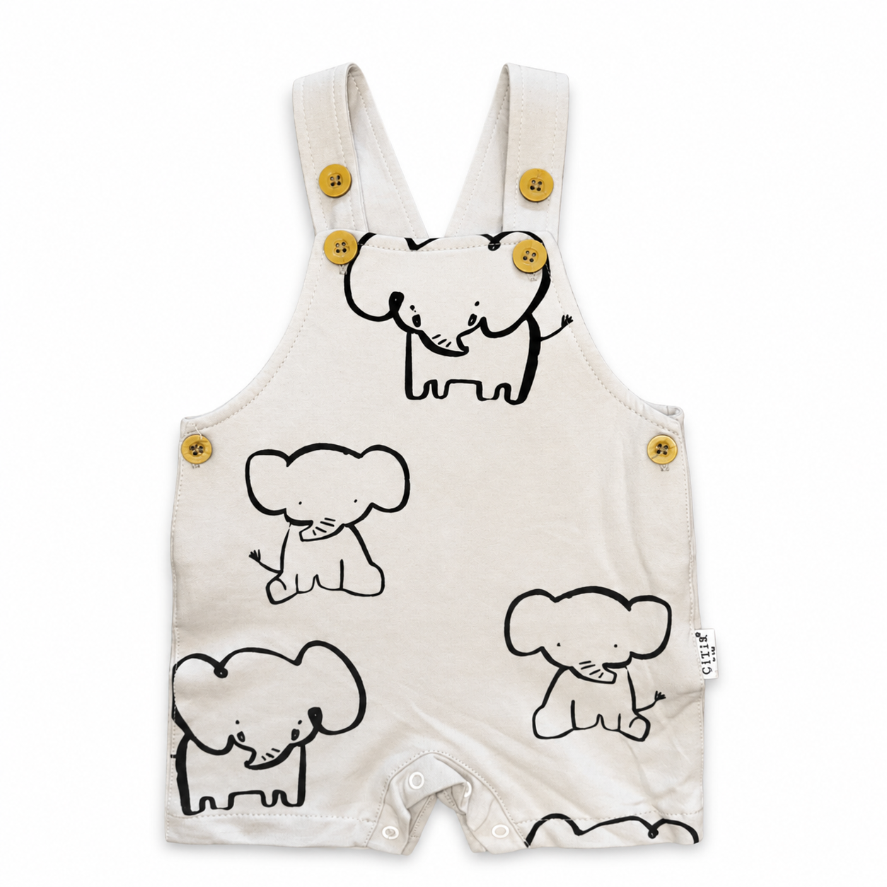 Boys Elephant Overall with T-Shirt Set - 2 Pieces