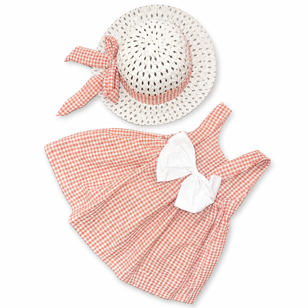 Girls Dress with Hat Set - 2 Pieces