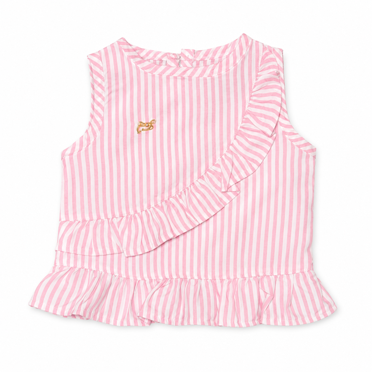 Girls 2 Pieces Cotton White Bermuda & Linen Blouse Set