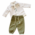 Boys 3-Piece Set Jogger Pants with Cotton T-Shirt & Chemise