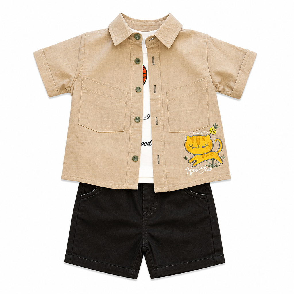 Boys 3-Piece Linen Chemise Set
