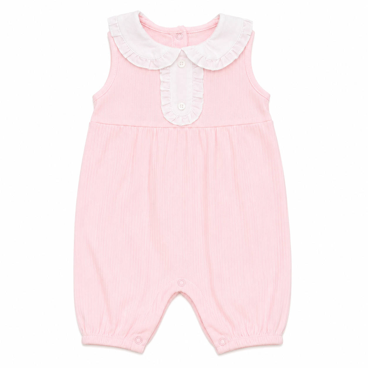 Girls Pink Cotton Jumpsuit