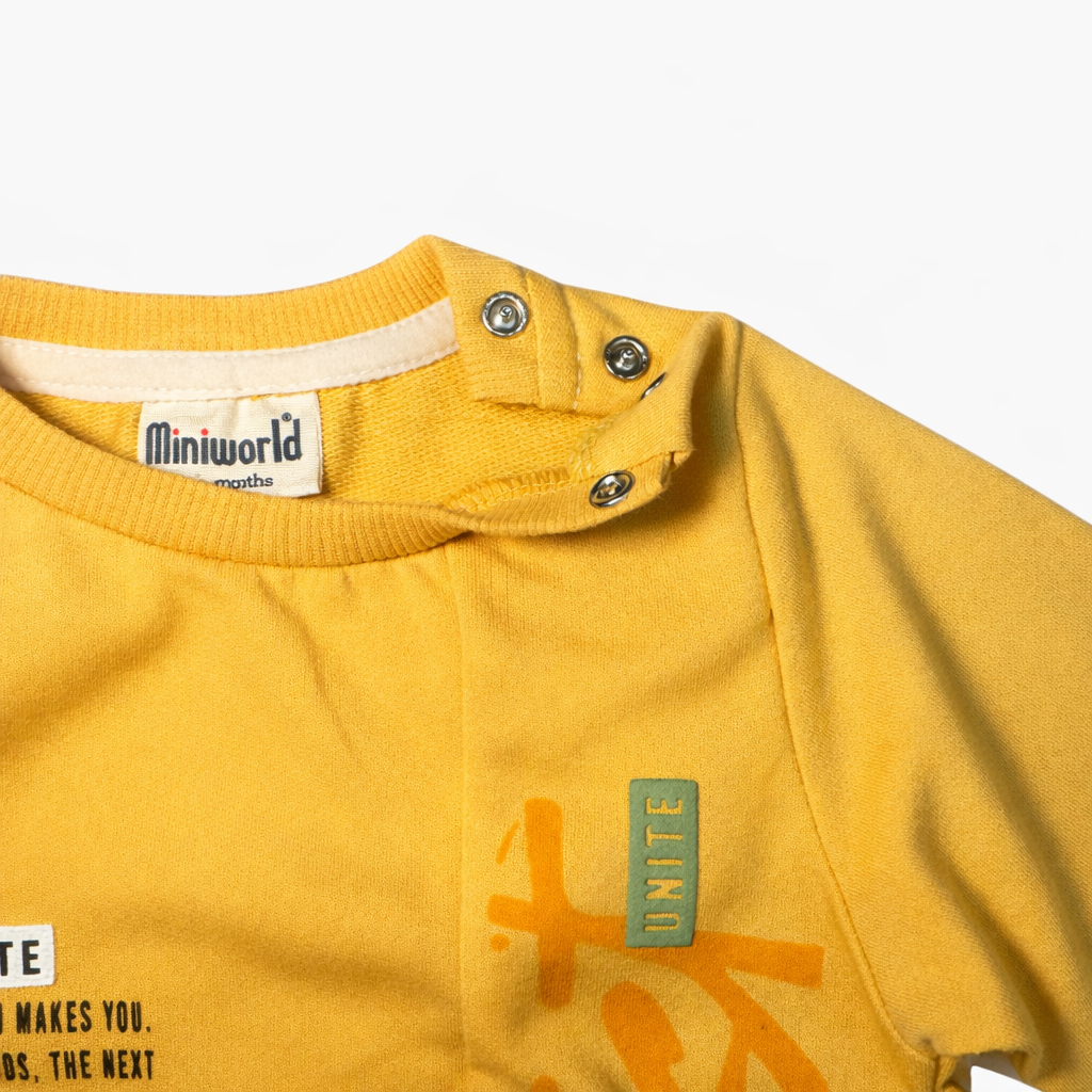 Mustard Boys 2-Pieces Cotton Hoodie & Sweatpants Set