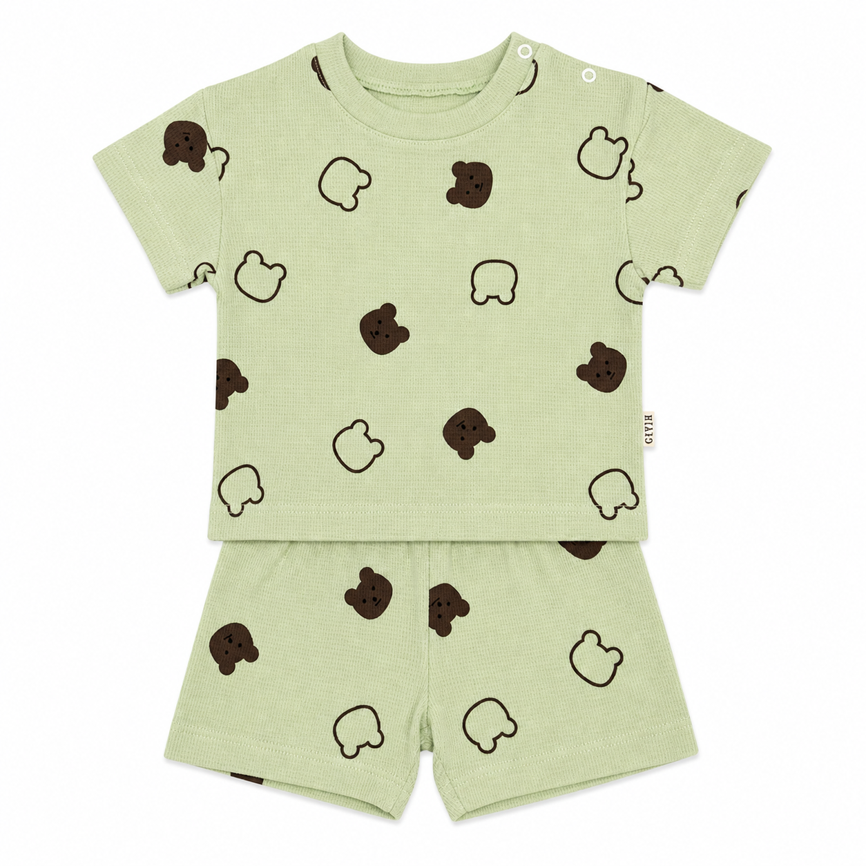 Boys Cotton Teddy Bear Print Set – 2-Pieces