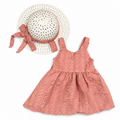Girls Textured Dress with Hat Set - 2 Pieces