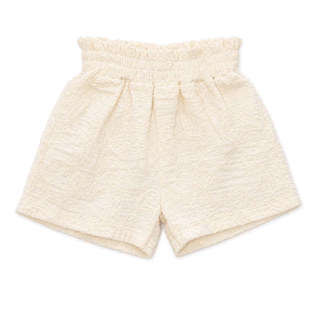 Creamy Shorts and Pink Blouse Set 2-Pieces