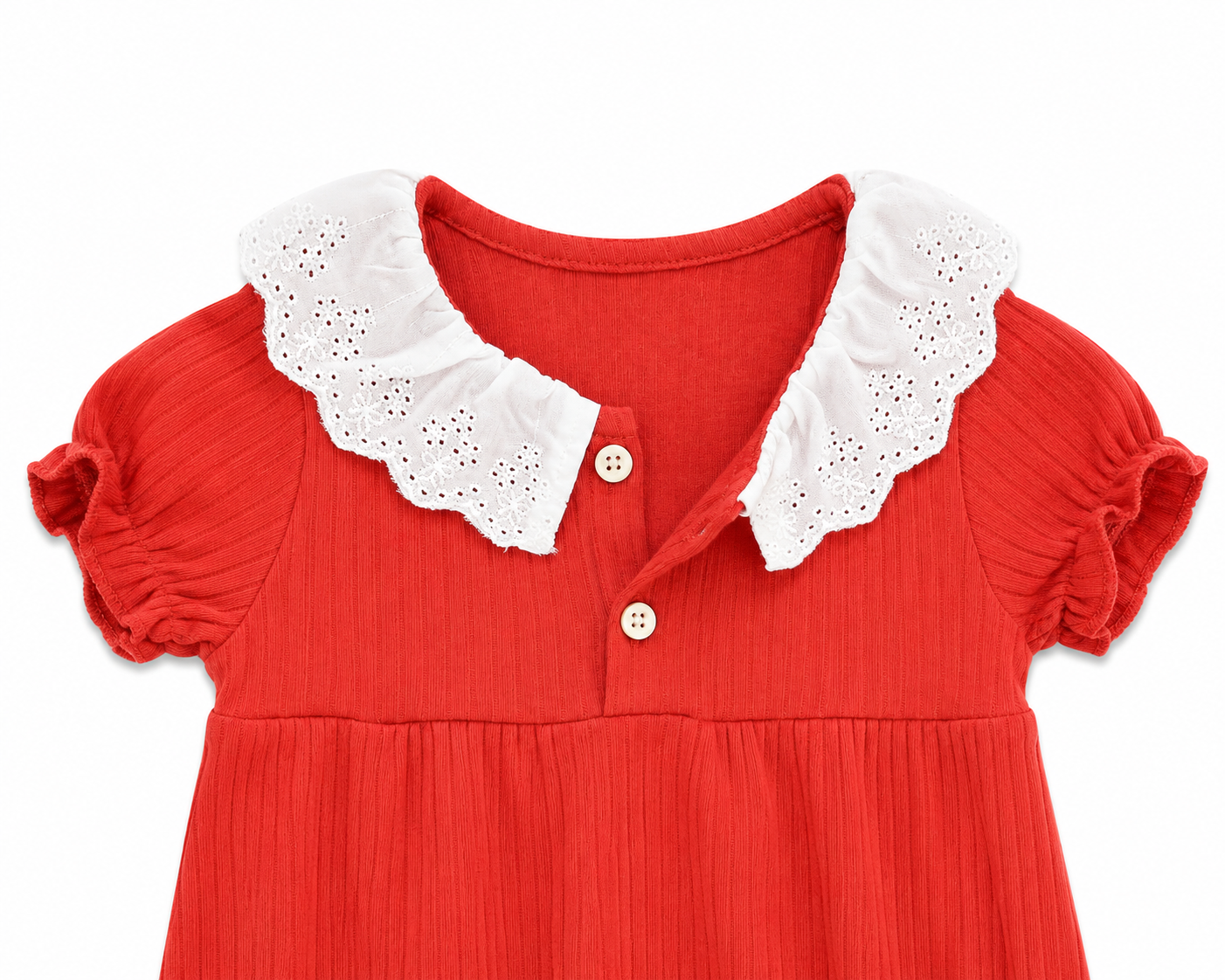 Girls Coral Cotton Jumpsuit