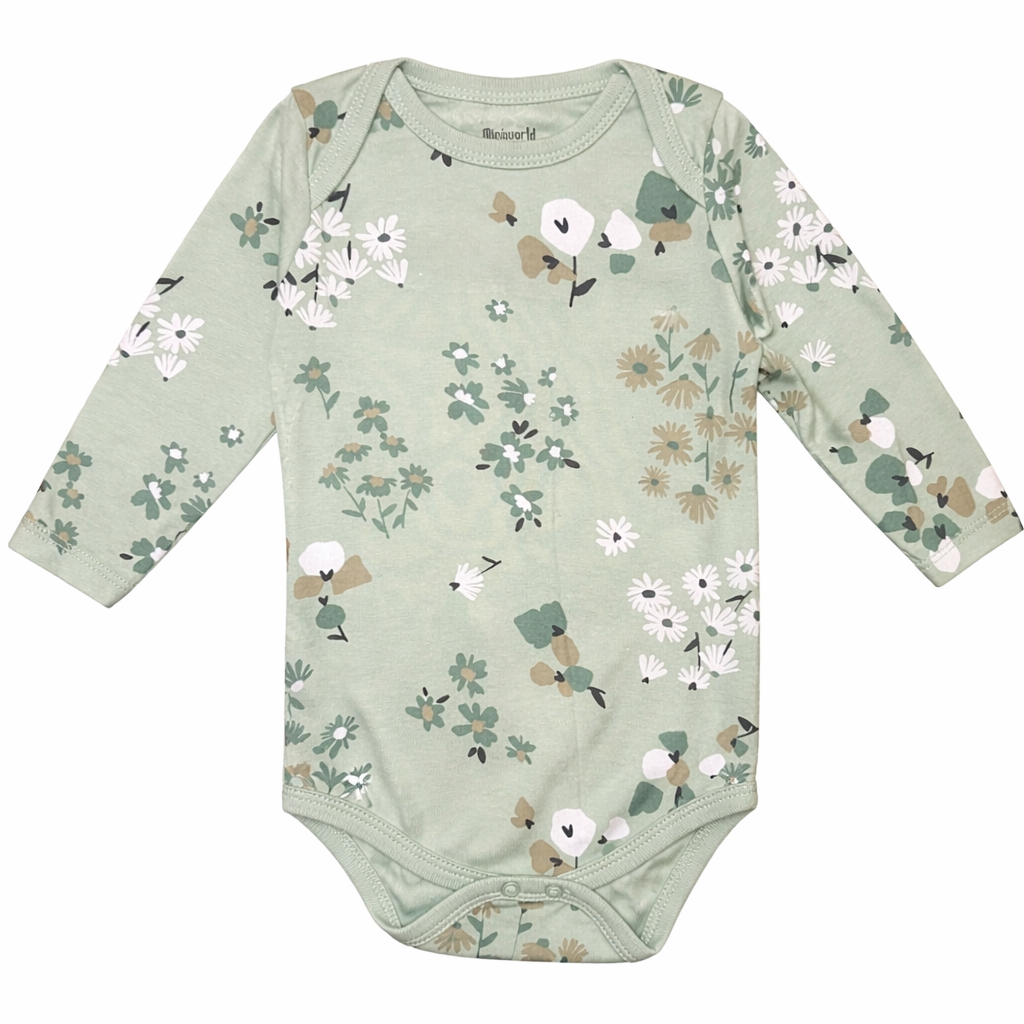 Girls Floral Set – 2 Pieces Fresh Green Cotton