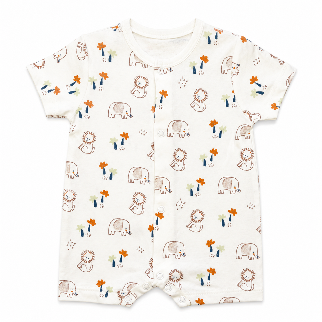Boys Jungle Cotton Romper Set – 3 Pieces