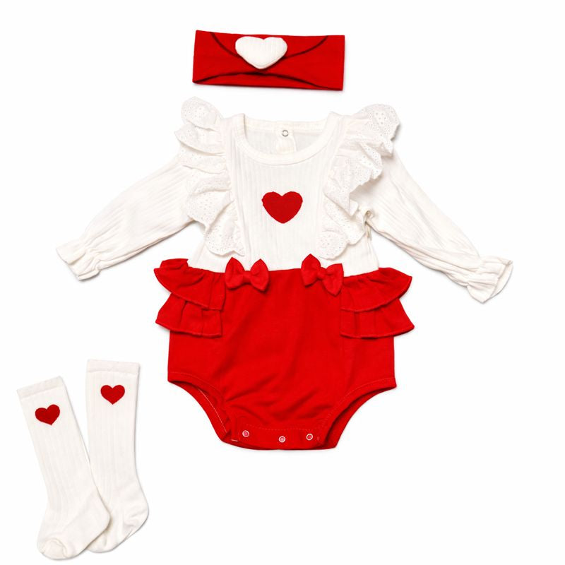 Cute Girls Romper Set – 3 Pieces
