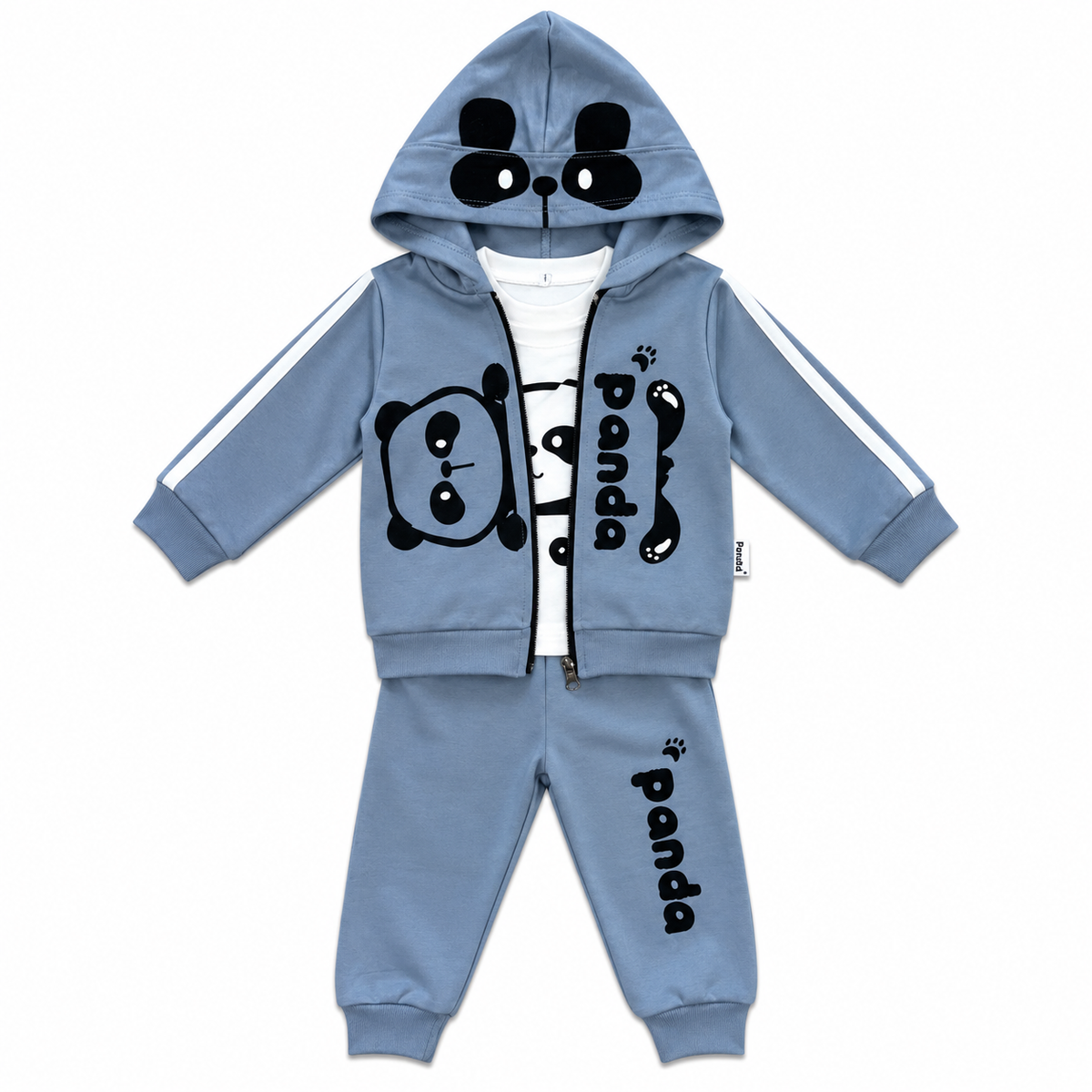 Baby Blue Panda 3-Piece Tracksuit Set