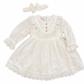 Girls White Dress with Bandana