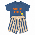 Graphic T-Shirt and Striped Shorts Set 2-Pieces