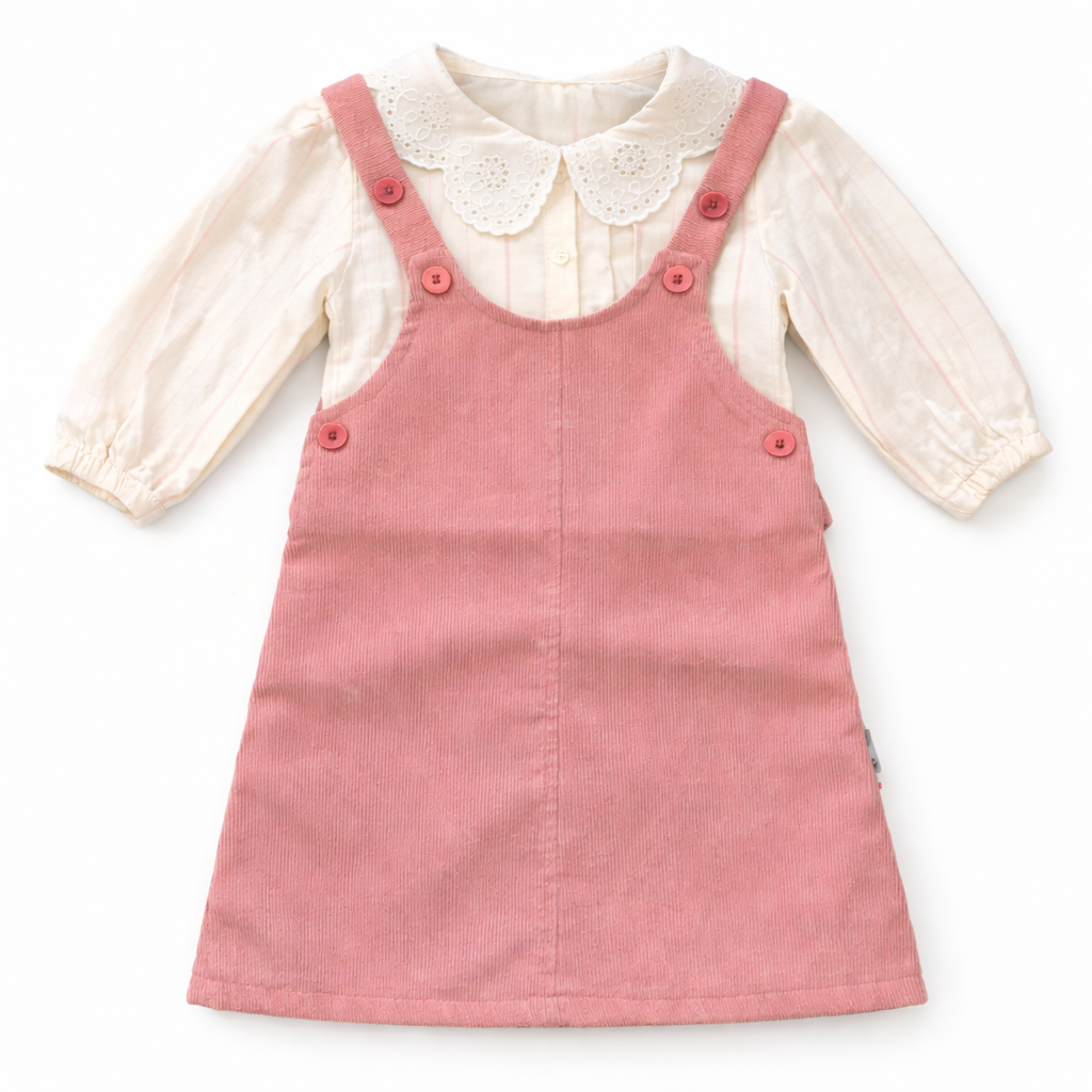 Girls 2-Piece Salopette Dress Set