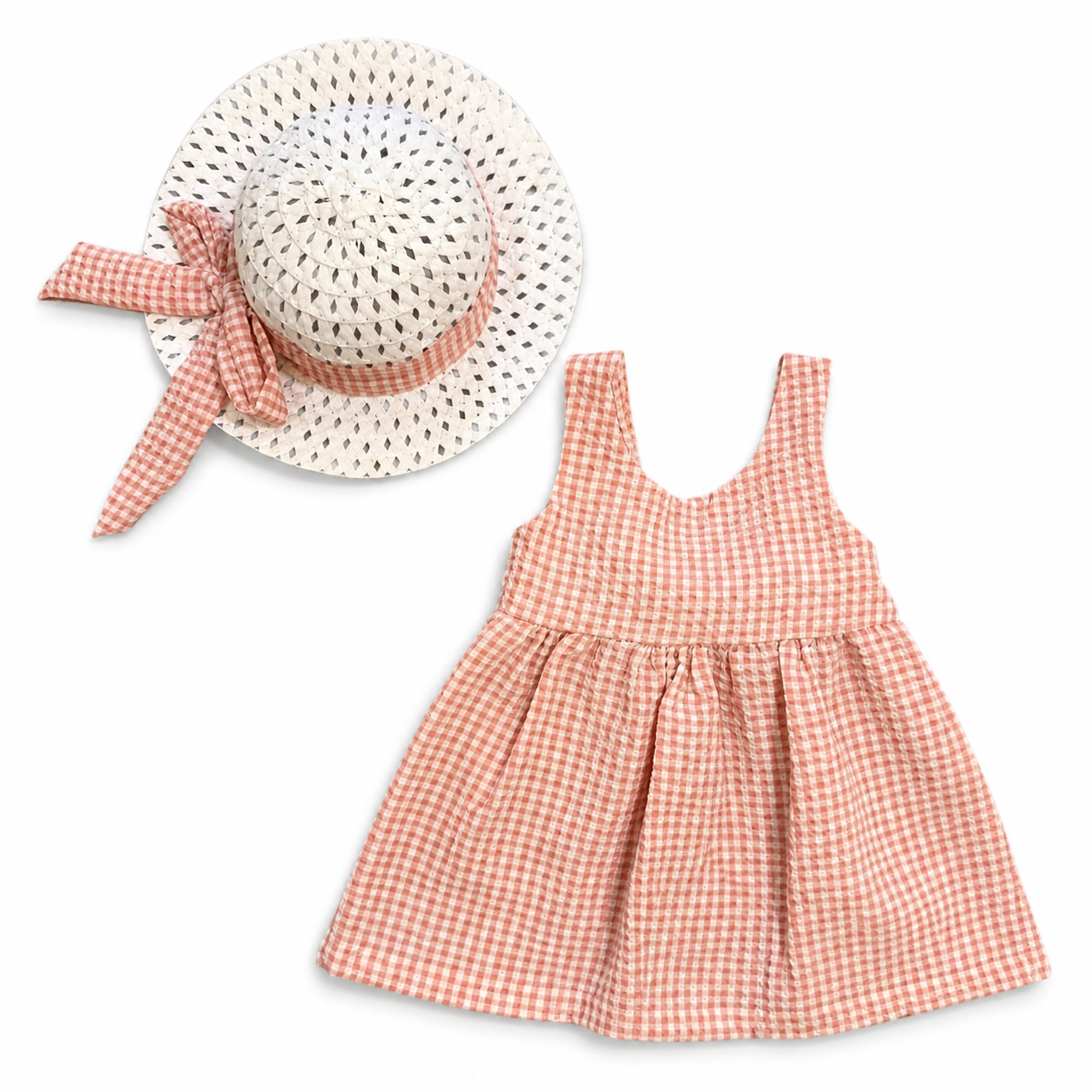 Girls Dress with Hat Set - 2 Pieces