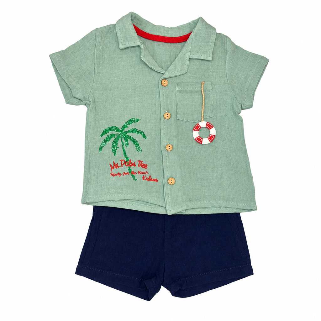 Boys 2 Pieces Organic Linen Cool Set