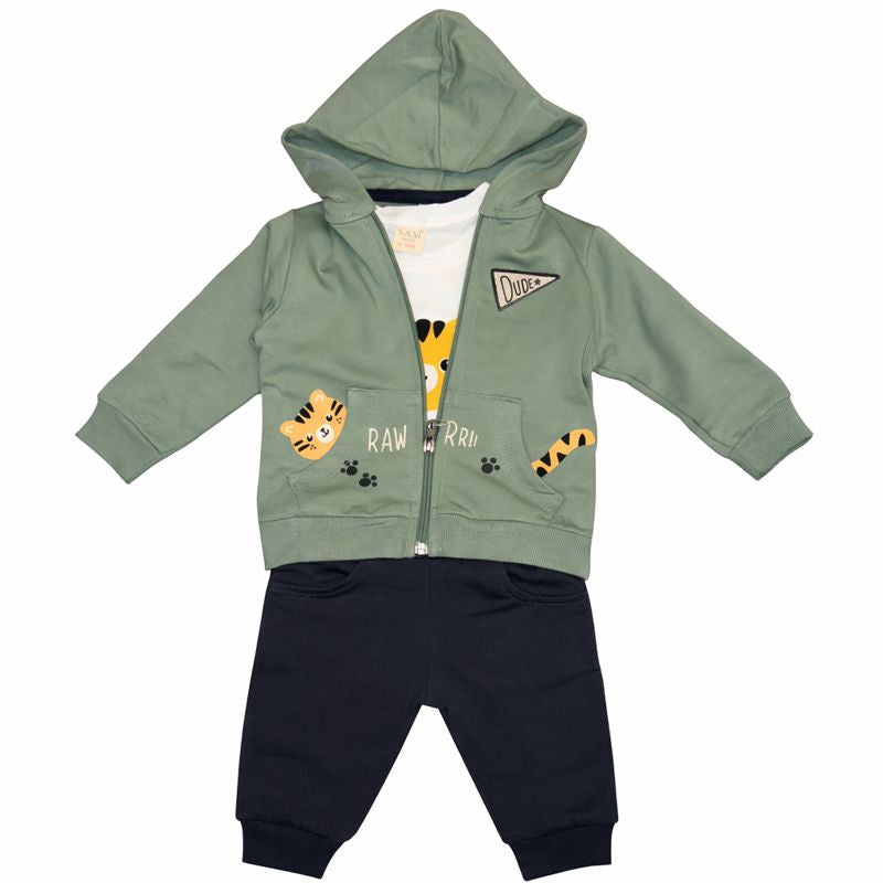 Navy & Green Boys Set  – 3 Piece